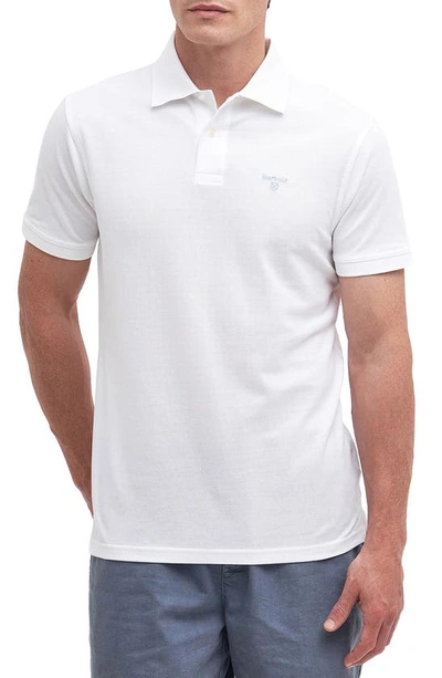 Barbour Lightweight Sports Piqué Polo In White