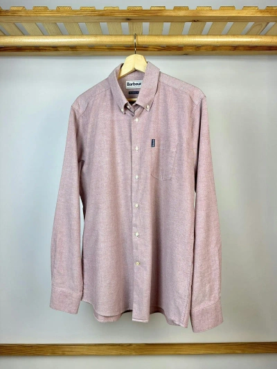 Pre-owned Barbour Men's Shirt Long Sleeve  Size L In Pink