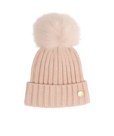 Barbour Minimalist Embroidered Cuffed Beanie In Pink