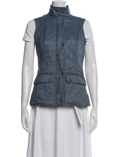Pre-owned Barbour Patterned Vest In Blue