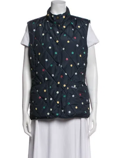 Pre-owned Barbour Polka Dot Print Vest In Blue