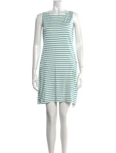 Pre-owned Barbour Striped Mini Dress In White