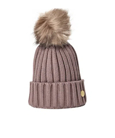 Barbour Vertical Stripe Knitted Woolen Hat In Pink
