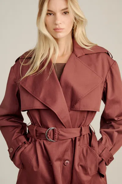 Bardot Aster Short Trench Coat In Purple