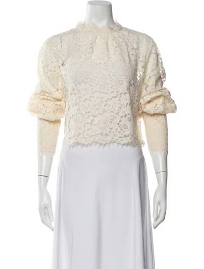 Pre-owned Bardot Lace Lace Pattern Blouse W/ Tags In Neutrals