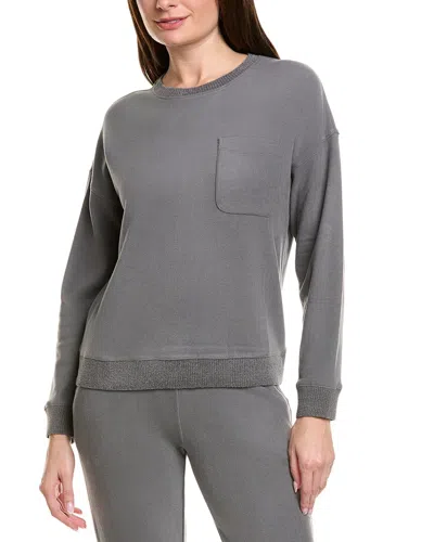 Barefoot Dreams Brushed Fleece Sweater In Black
