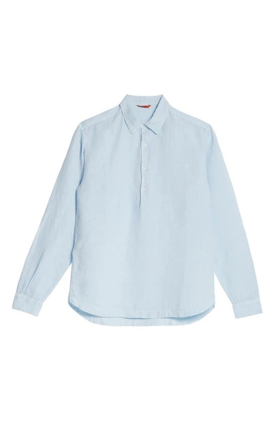 Barena Venezia Pavan Linen Popover Shirt In Cielo