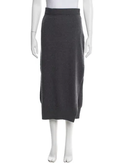 Pre-owned Barrie Cashmere Midi Length Skirt W/ Tags In Grey