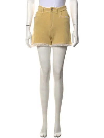 Pre-owned Barrie Cashmere Mini Shorts W/ Tags In Yellow