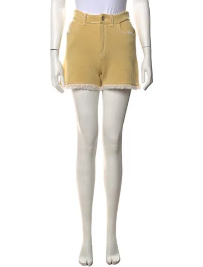 Pre-owned Barrie Cashmere Mini Shorts In Yellow