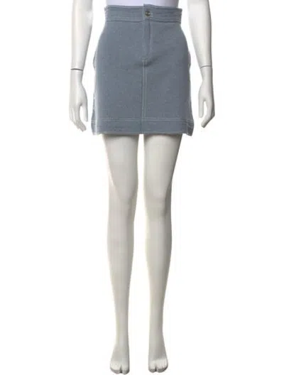 Pre-owned Barrie Cashmere Mini Skirt W/ Tags In Blue