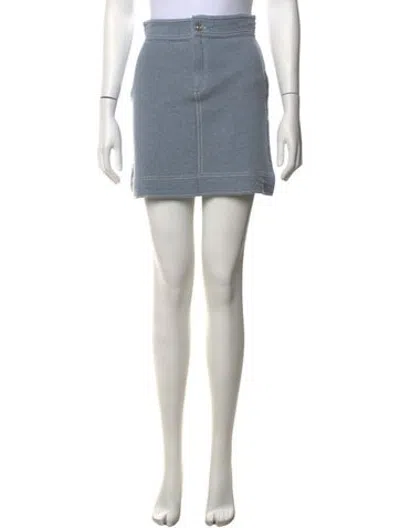 Pre-owned Barrie Cashmere Mini Skirt W/ Tags In Blue