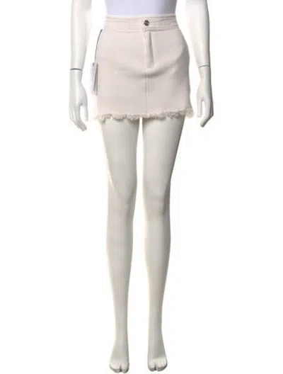 Pre-owned Barrie Cashmere Mini Skirt W/ Tags In White