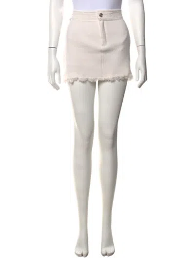 Pre-owned Barrie Cashmere Mini Skirt W/ Tags In White