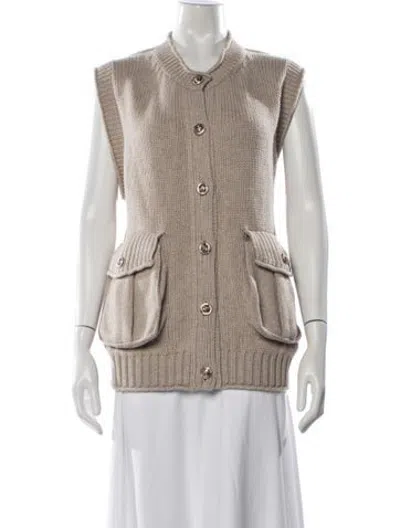 Pre-owned Barrie Cashmere Open Front Sweater W/ Tags In Neutrals
