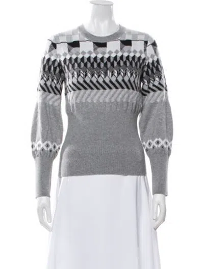 Pre-owned Barrie Cashmere Patterned Sweater In Grey