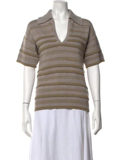 Pre-owned Barrie Cashmere Striped Sweater W/ Tags In Neutrals