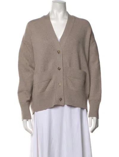 Pre-owned Barrie Cashmere V-neck Sweater W/ Tags In Neutrals