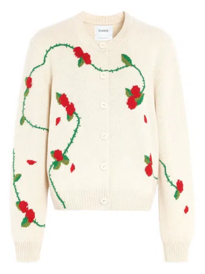 Barrie Floral-intarsia Cardigan In Neutral