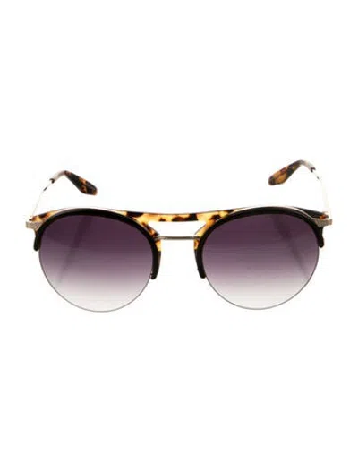 Pre-owned Barton Perreira Round Gradient Sunglasses In Gold/neutrals
