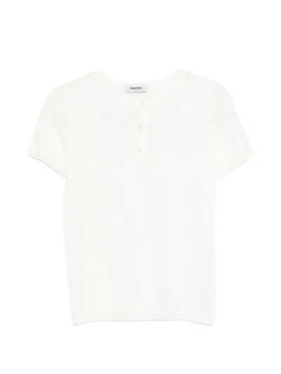 Base Milano Linen And Cotton Blend T-shirt In White
