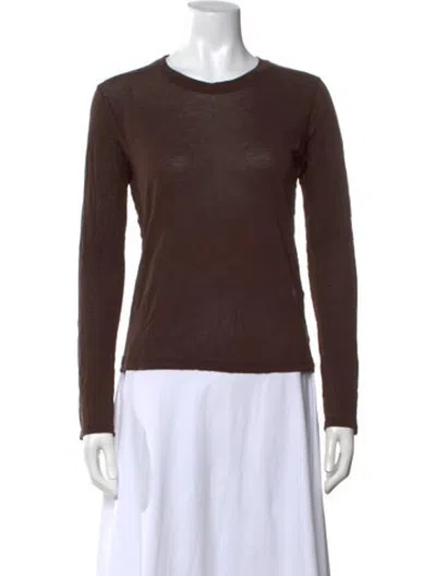 Pre-owned Baserange Crew Neck Long Sleeve Top In Brown
