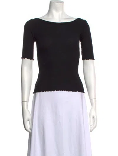 Pre-owned Baserange Off-the-shoulder Sweater In Black