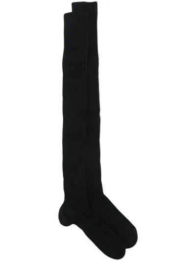 Baserange Ribbed Knee-length Socks In Black