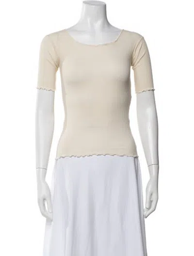 Pre-owned Baserange Scoop Neck Short Sleeve Top In Neutrals