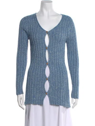 Pre-owned Baserange V-neck Sweater In Blue