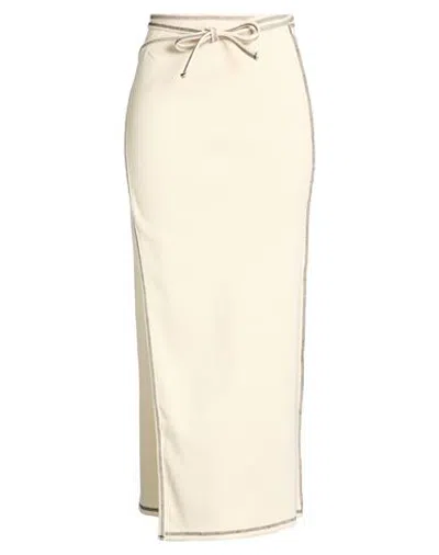 Baserange Woman Maxi Skirt Ivory Size M Organic Cotton, Hemp, Elastane In Pink