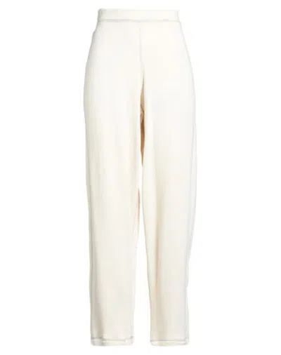 Baserange Woman Pants Cream Size M Recycled Cotton In White