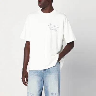 Basketcase Gallery Oversized White T-shirt With Logo Prints