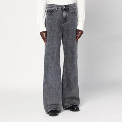 Basketcase Gallery Wide-leg Black Washed Jeans