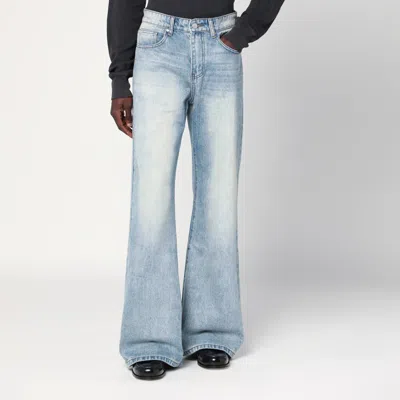 Basketcase Gallery Wide-leg Light Blue Washed Jeans