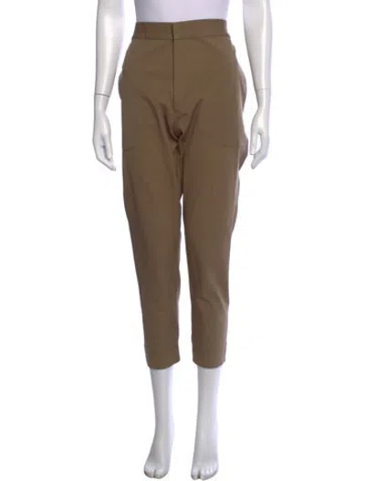 Pre-owned Bassike Straight Leg Pants In Brown