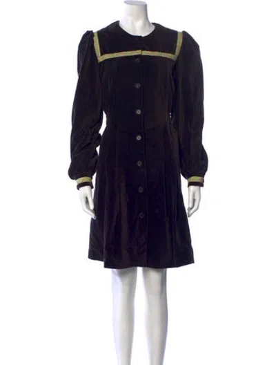 Pre-owned Batsheva Crew Neck Midi Length Dress In Black
