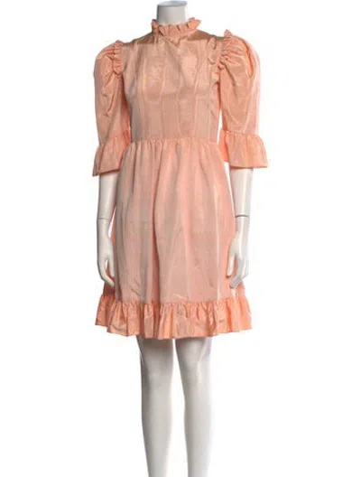 Pre-owned Batsheva Mock Neck Mini Dress In Neutrals