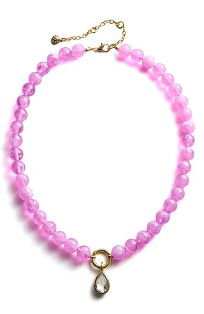 Baublebar Janette Beaded Pendant Necklace In Pink