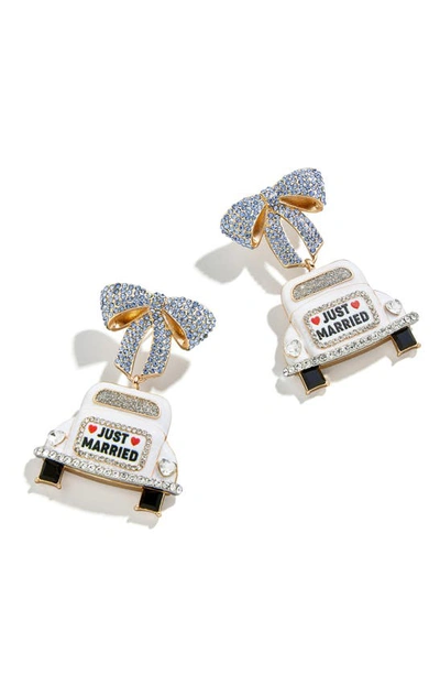 Baublebar Just Married Car Statement Earrings In White