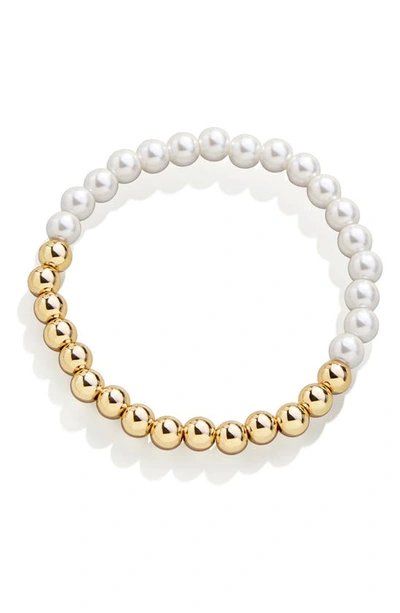 Baublebar Pisa Imitation Pearl & Golden Bead Bracelet