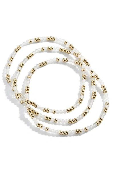 Baublebar Sadie Set Of 3 Semiprecious Bead Stretch Bracelets In White