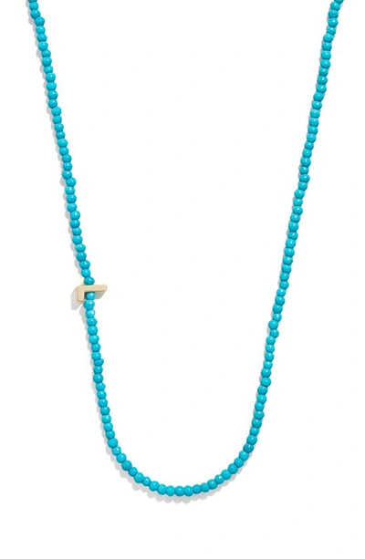 Baublebar Turquoise Bead Initial Charm Necklace In Gold L