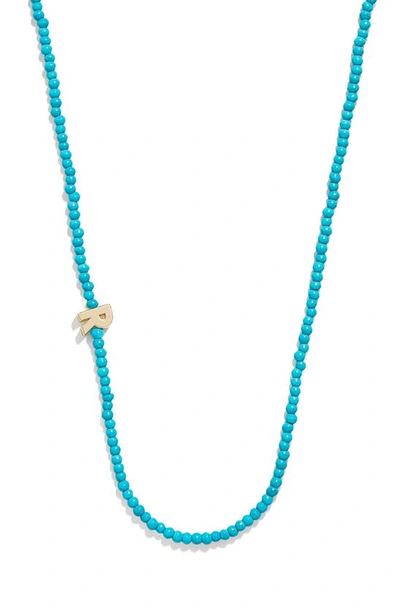 Baublebar Turquoise Bead Initial Charm Necklace In Gold R