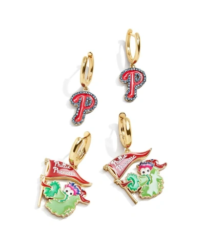 Baublebar Women's  Philadelphia Phillies 2-pack Earrings Set In Multi