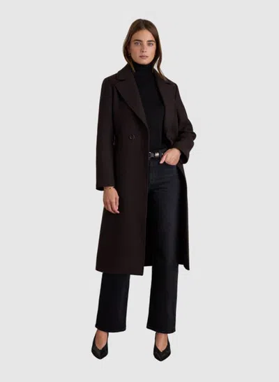 Baukjen Chelsea Wrap Coat In Dark Chocolate