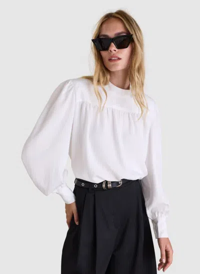 Baukjen Gail Strong Shoulder Blouse In White
