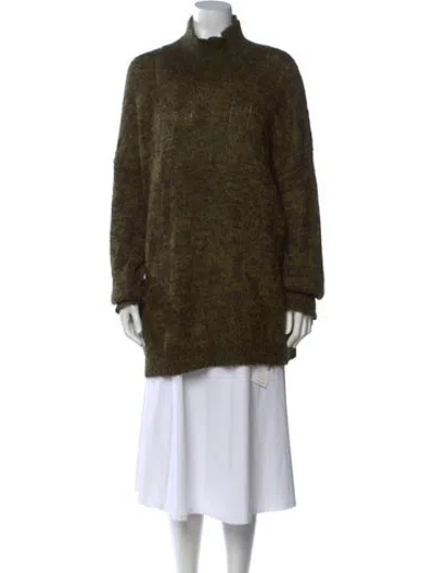 Pre-owned Baum Und Pferdgarten Patterned Turtleneck Sweater In Green