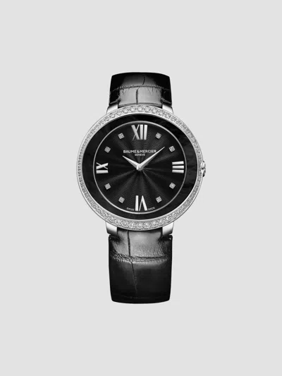 Baume & Mercier Women's Promesse Stainless Steel & Alligator Strap Watch In Silver Black