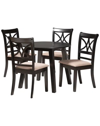 Baxton Studio Brooke Modern 5pc Dining Set In Brown